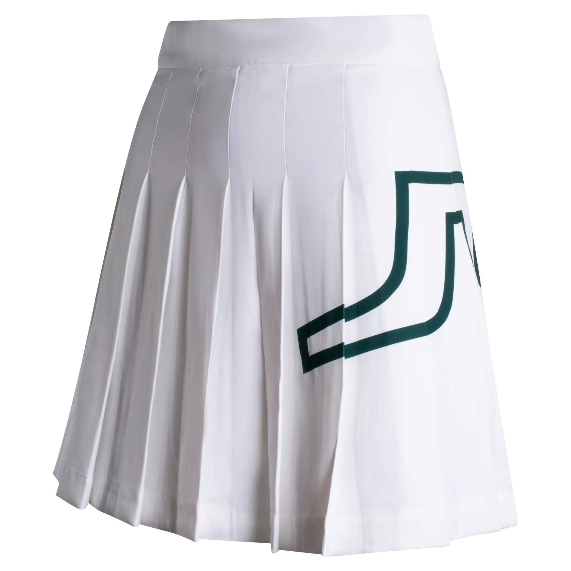 Ladies Golf Skirt White/Rain Forest