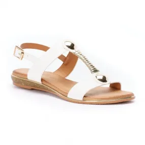 Soft White T-Bar Sandal