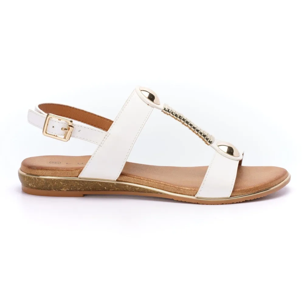 Soft White T-Bar Sandal