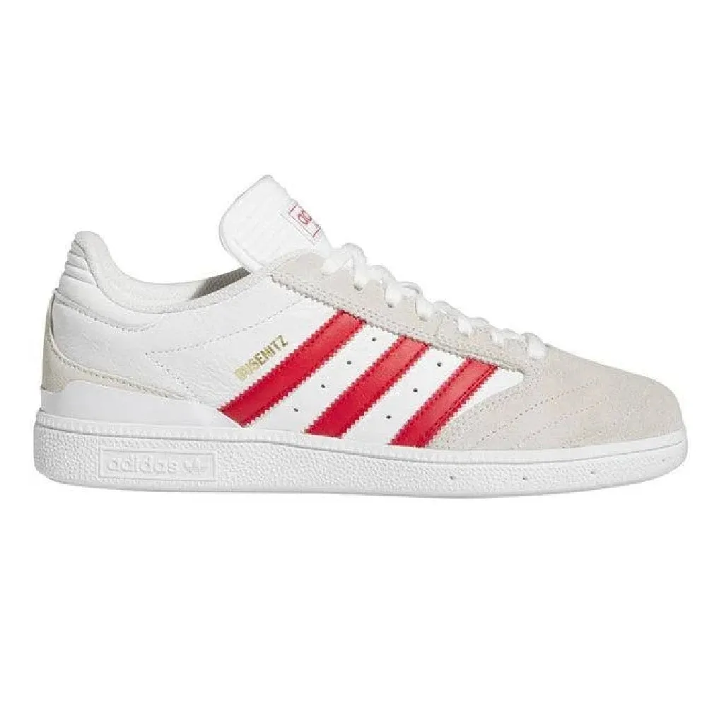 White and Gold Adidas Busenitz Skate Shoes