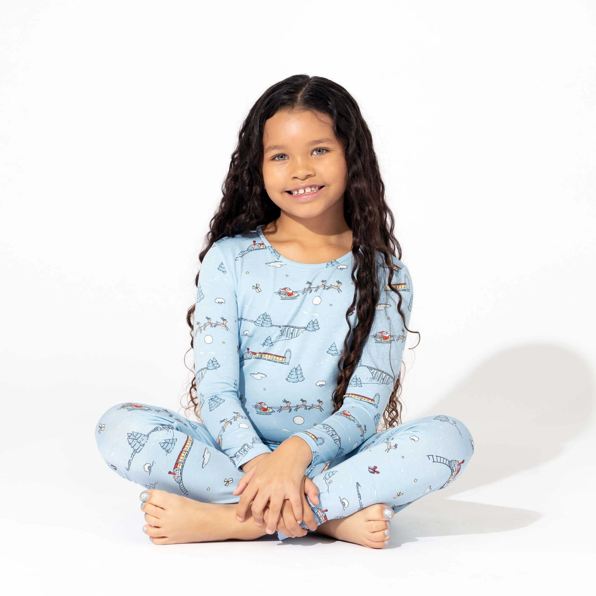 Winter Train Kids Bamboo Pajamas