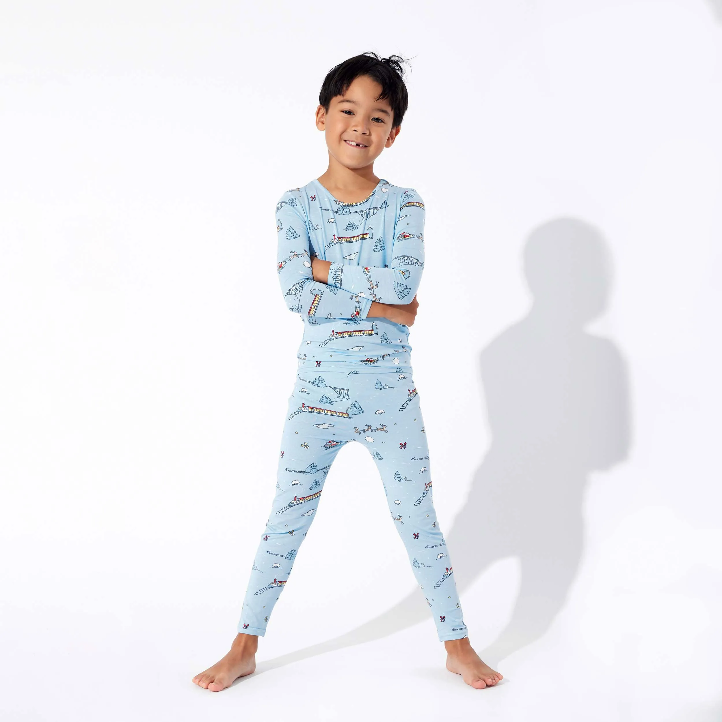 Winter Train Kids Bamboo Pajamas