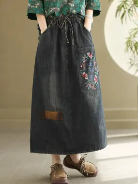 Women Artsy Denim Skirt CO1053