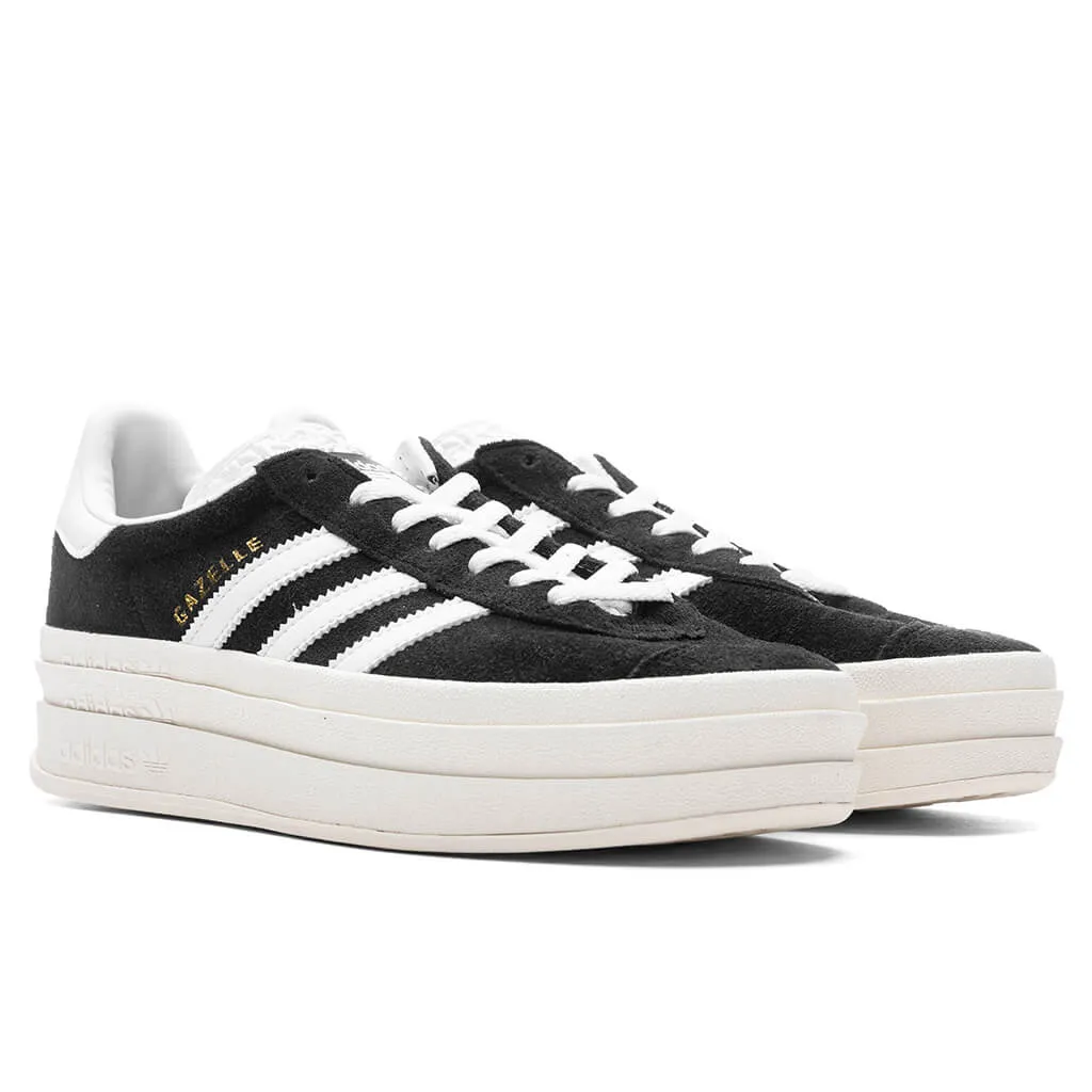 Core Black, Cloud White, and Core White Gazelle Bold Shoes for Women