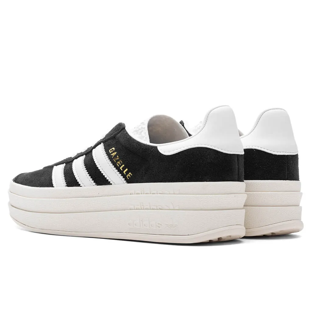 Core Black, Cloud White, and Core White Gazelle Bold Shoes for Women