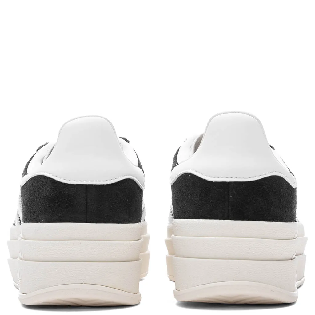 Core Black, Cloud White, and Core White Gazelle Bold Shoes for Women