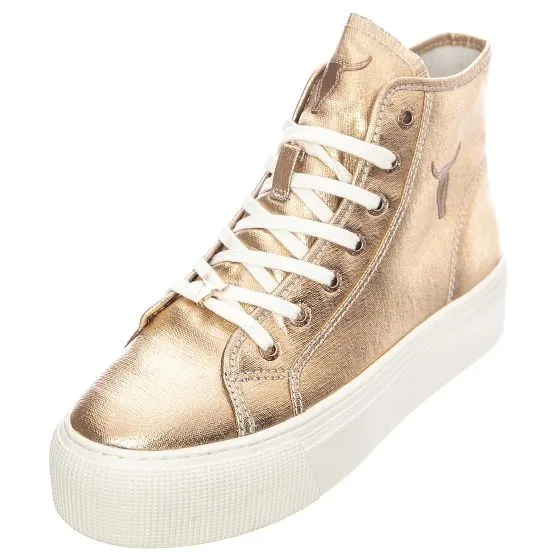 Women's Gold Metallic Runaway Shoes by Windsor Smith