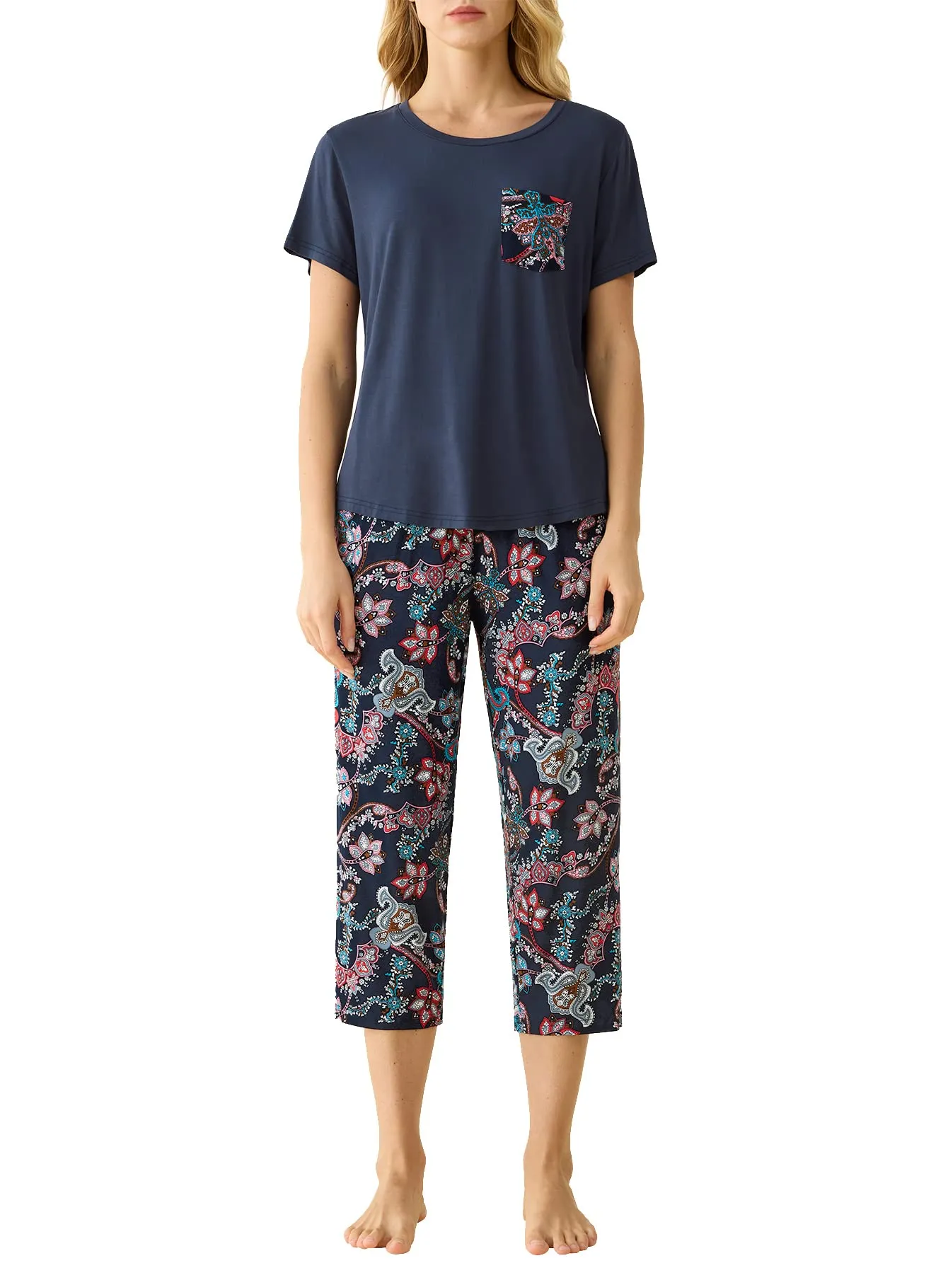 Women's Lounge Set Capri Pajamas