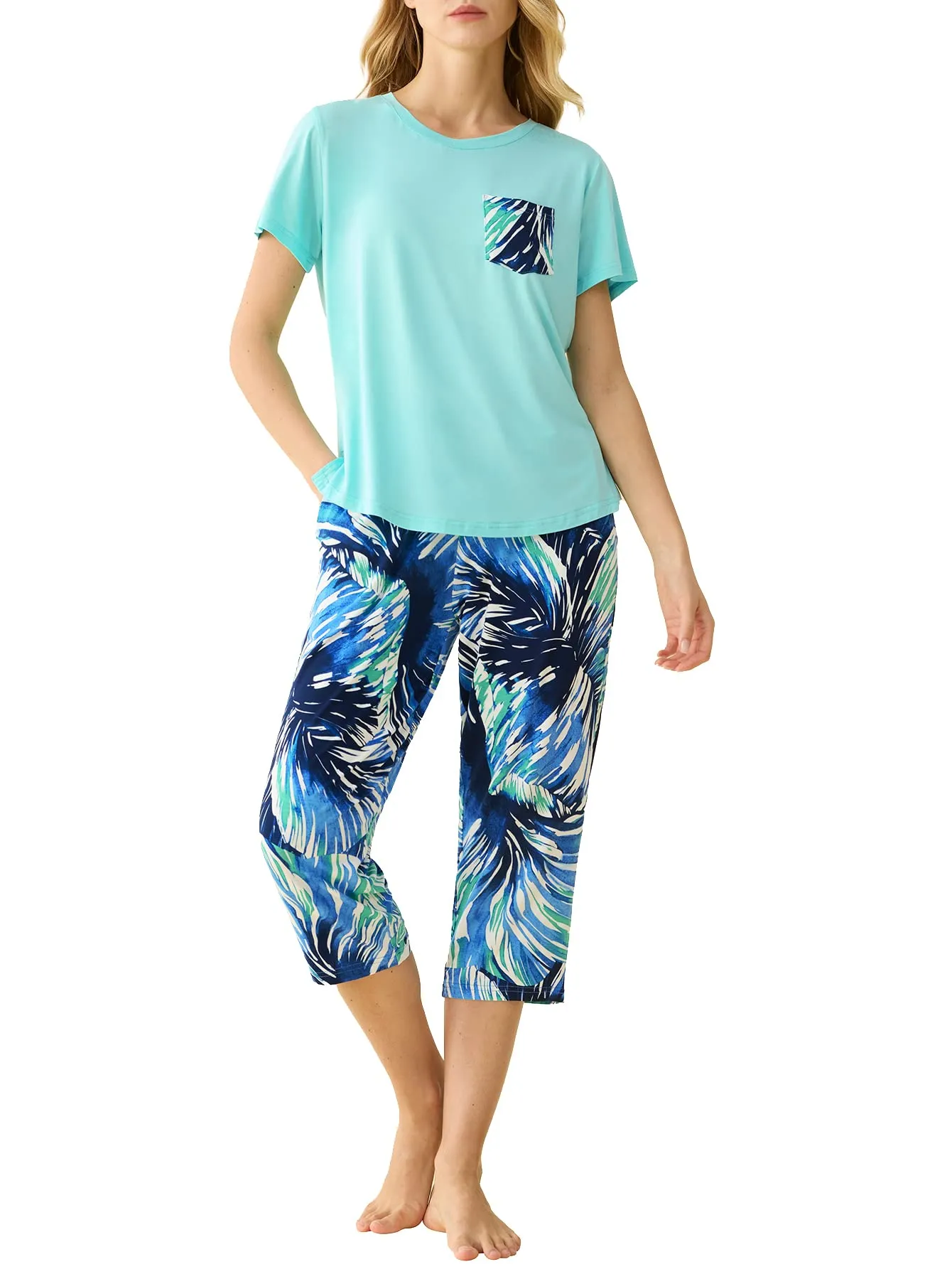 Women's Lounge Set Capri Pajamas