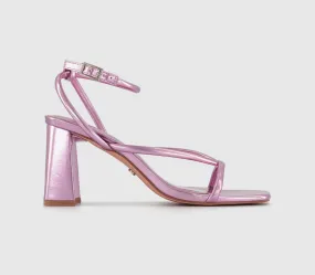 Pink Metallic High Heel Sandals for Women