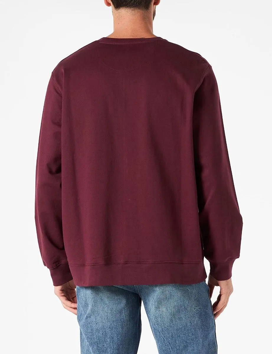 Wrangler Logo Crew Neck Sweatshirts in Winetasting