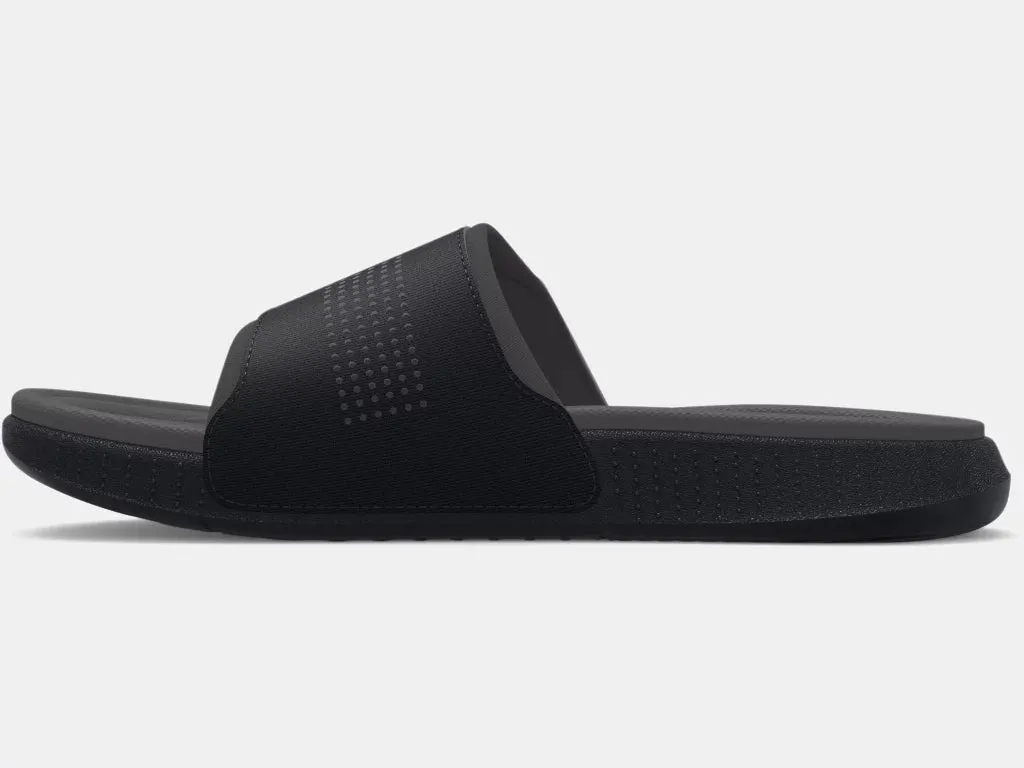 Black and Gray Under Armour Unisex Slides