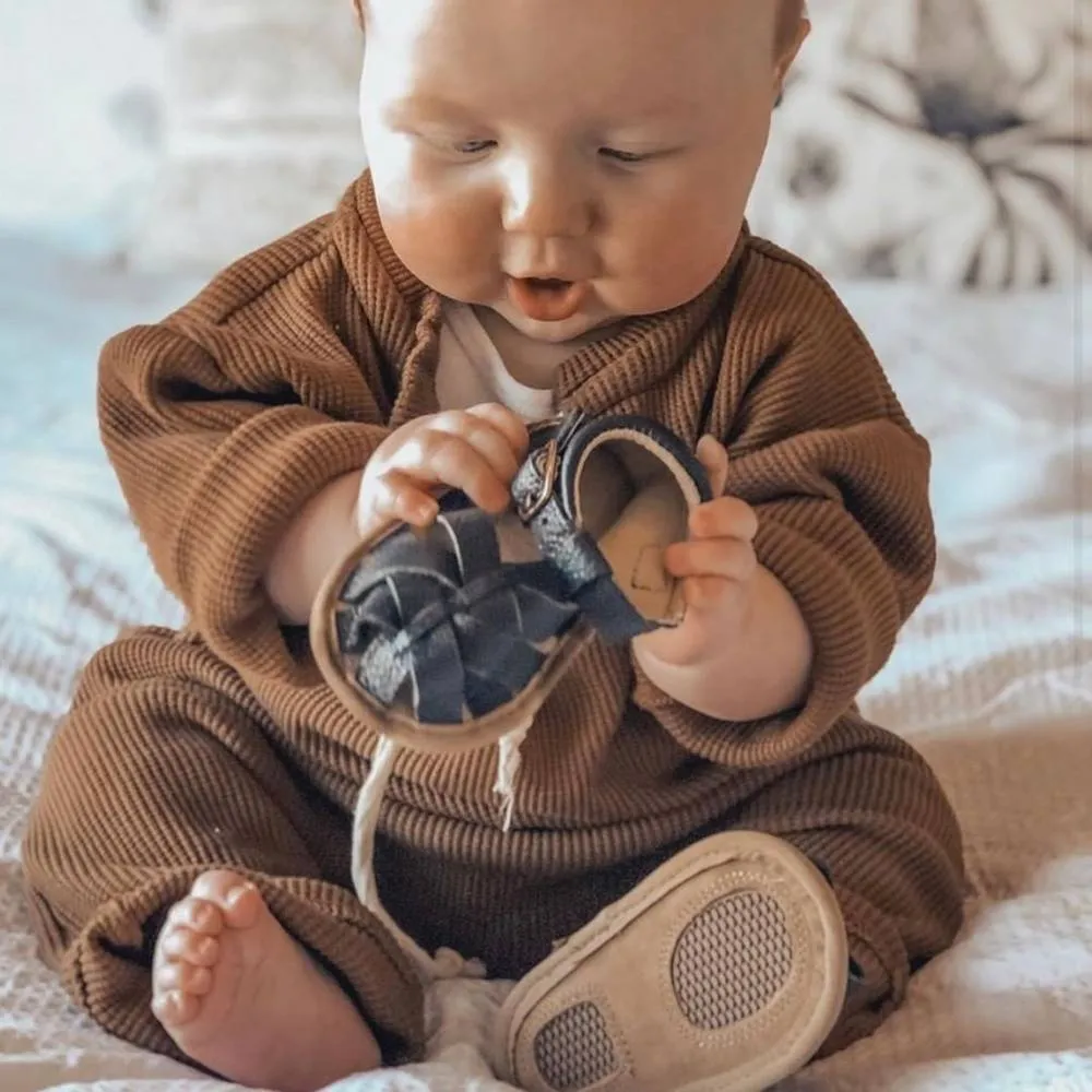 Blue Leather Baby Sandal