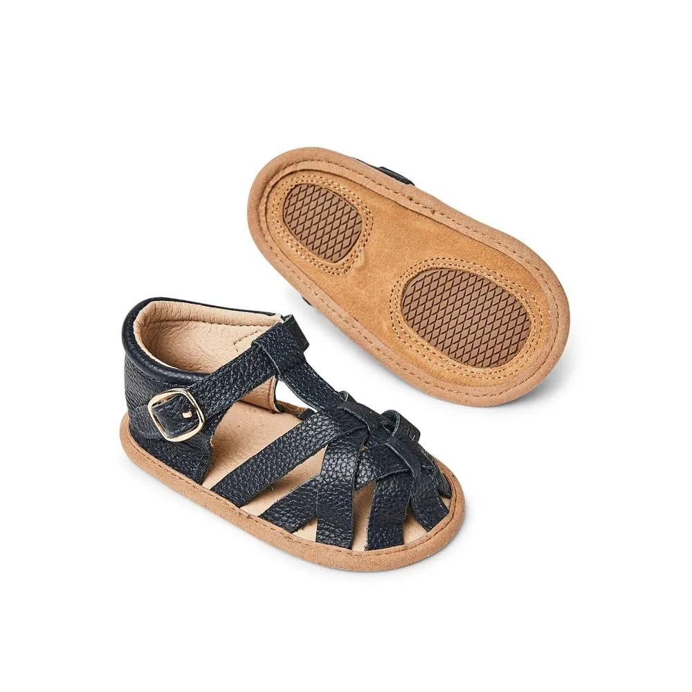 Blue Leather Baby Sandal