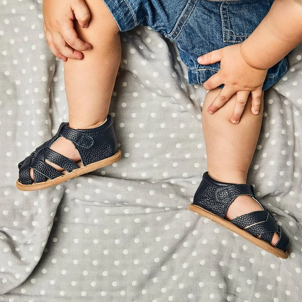 Blue Leather Baby Sandal