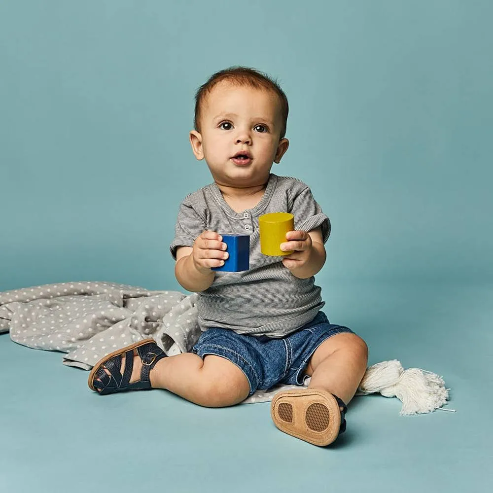 Blue Leather Baby Sandal